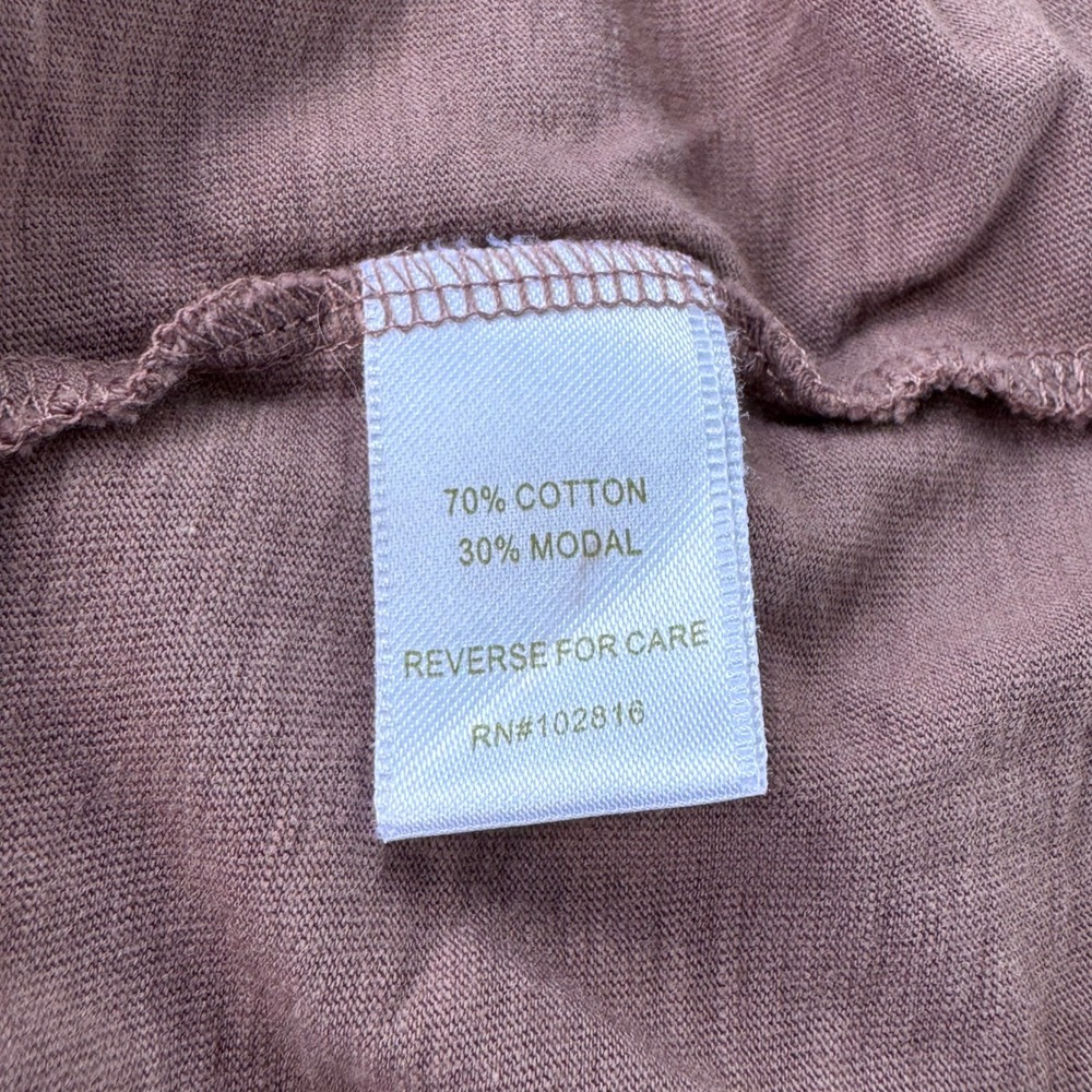 Garnet Hill Tunic Dress Women XL Mauve Excellent 3/4 Sleeve Cotton Modal Slub - Picture 5 of 6